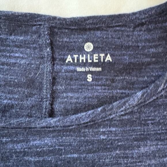 Athleta Women’s Size Small Marled Blue Long Sleeve Pullover Shirt Lightweight - Picture 7 of 12
